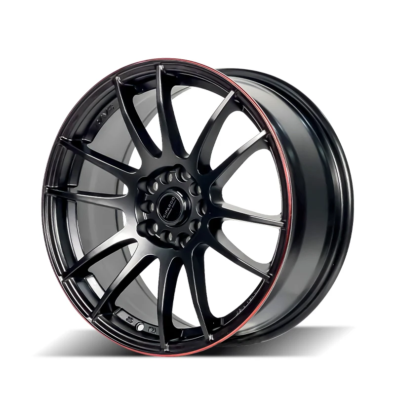 Kipardo Sport Car Rims 5 Hole Multi Spoke Gloss Black Red Lip Alloy Wheel Hubs 17 18 20 Inch Luxury Deep Dish Wheels For Sedans