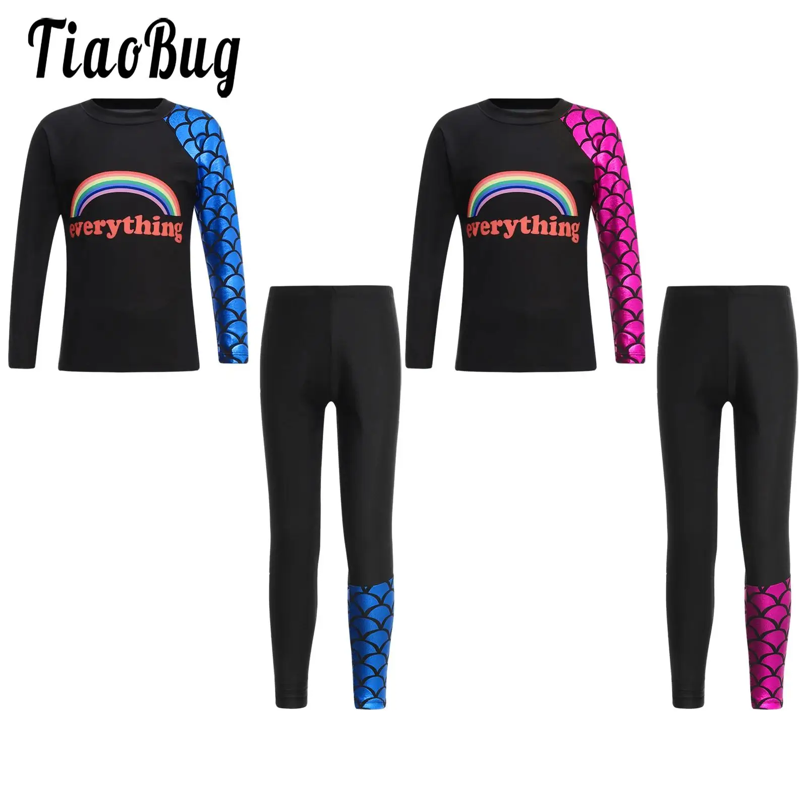 

2Pcs Kids Boys Girls Swimsuit Protective Rash Guard Set Swimming Clothes Long Sleeve Print Shirts Pants Swimwear Surf Beachwear