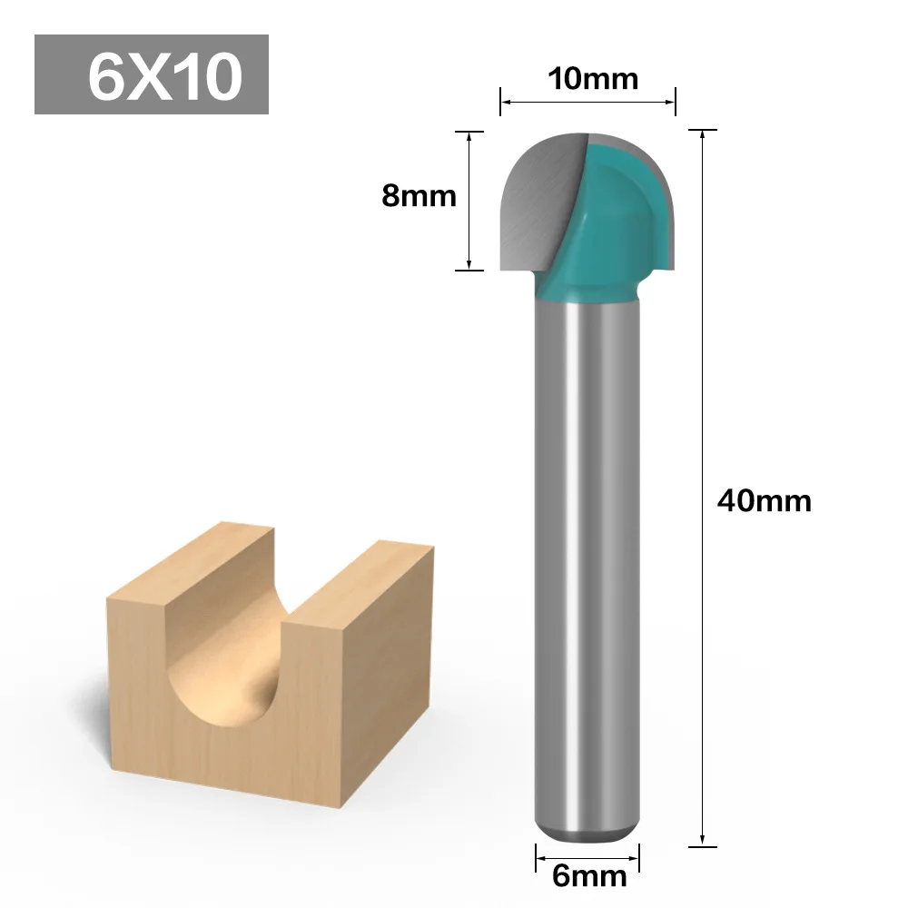 VACK 6/8mm gambo sfera naso fresa fresatura del legno Cuter Cove Router di CNC Bit raggio nucleo scatola in metallo duro integrale strumento di