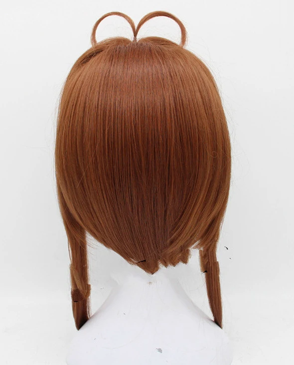 High quality Sakura Kinomoto Long Brown Cosplay wig Card Captors Sakura anime Halloween Costume play hair wigs