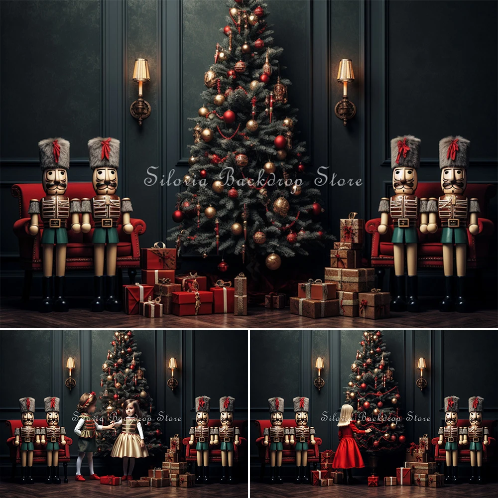 

Christmas Backdrop Children Kids Portrait Photographic Studio Photo Props Xmas Tree Brick Wall Photography Backgrounds Cloth