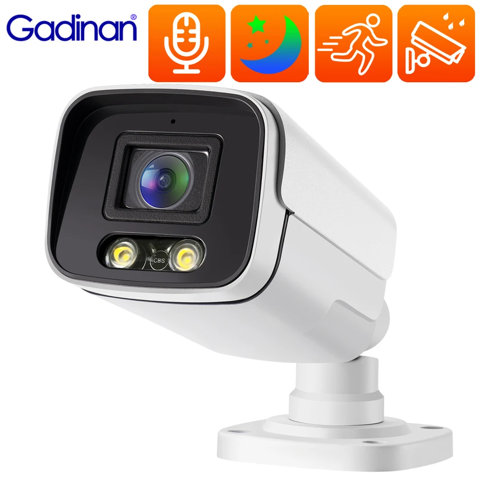 

Gadinan 4K 8MP POE IP Camera Metal Outdoor Audio Ultra-Clear Ultimate Color Night Vision CCTV Security Video Surveillance XMEye