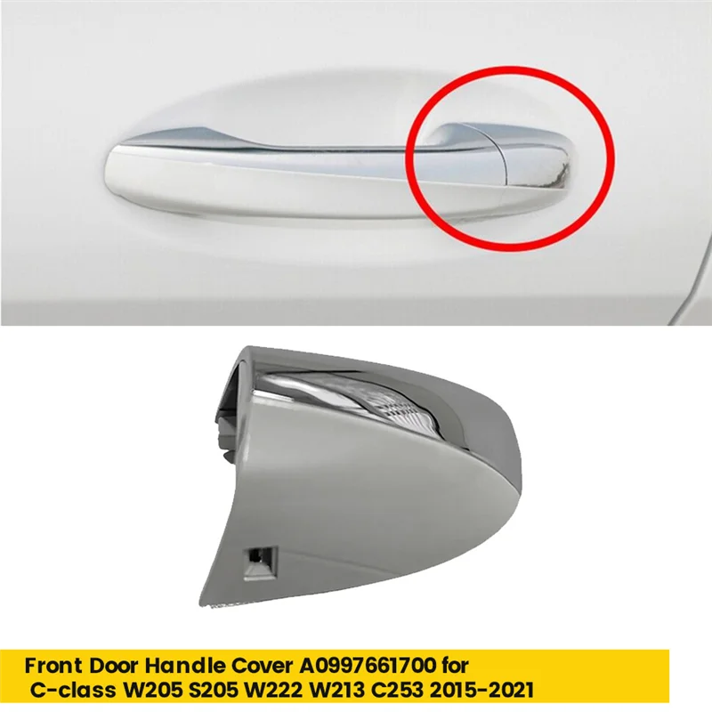 Left Front Door Handle Caps Trim Chrome Cover A0997661700 For Mercedes-Benz C-Class W205 S205 W222 W213 C253 2015-2021-FSM