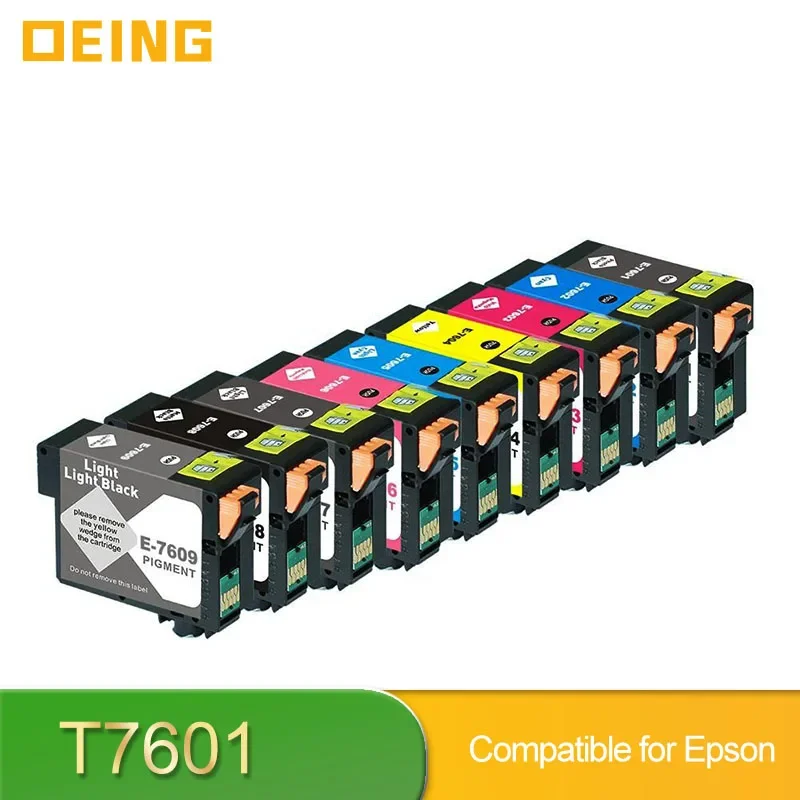 Compatible Ink Cartridge T7601 T7602 T7603 T7604 T7605 T7606 T7607 T7608 T7609 Premium Color for Epson SC-P600