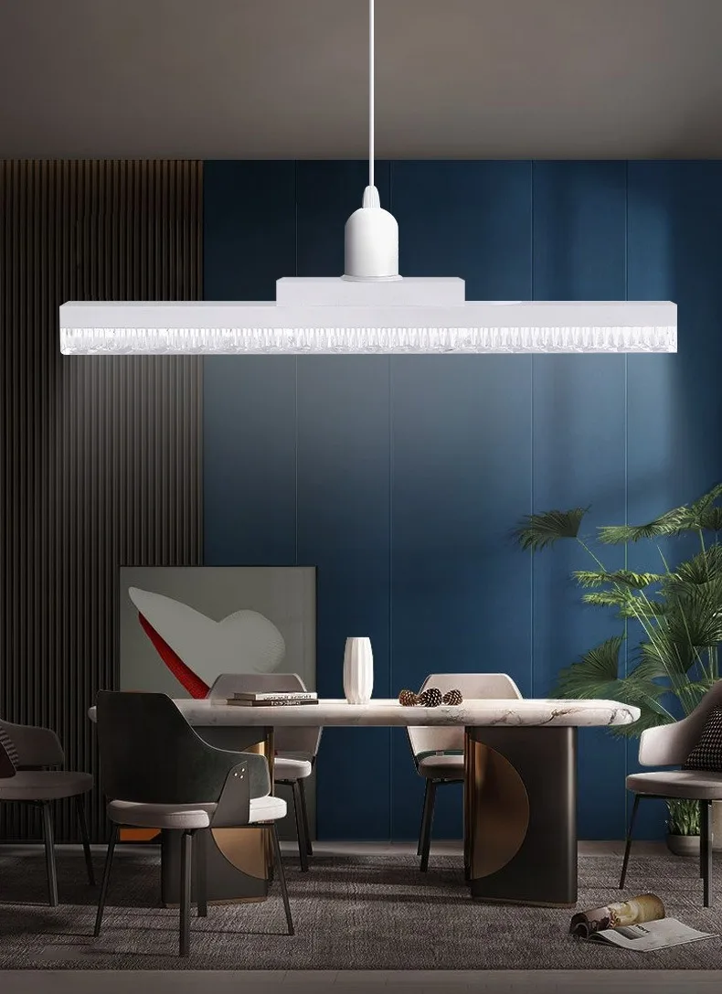 E27 LED Lamp Strip Tube Lighting Ac85-265V 18W/24W 6000K Bulb Adjustable Direction 360° Indoor Cold White Long Crystal Bulb