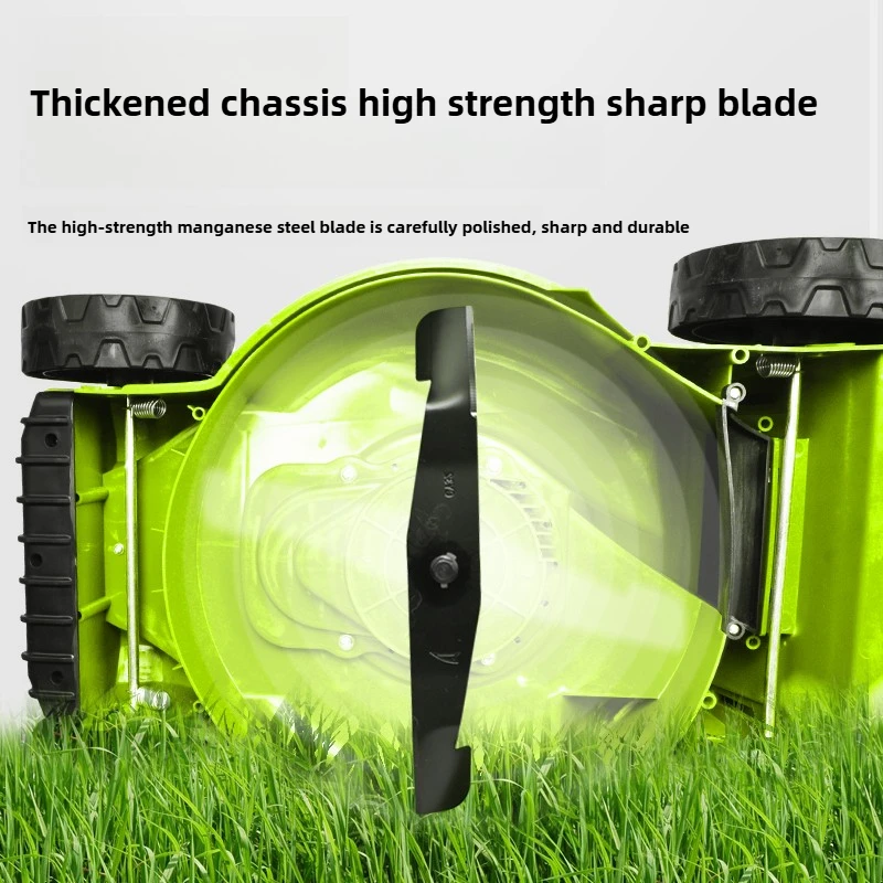 220V Plug-in Brushless Lawn Mower, High Power Hand Push Type Small Push Cart Mower for Household Use