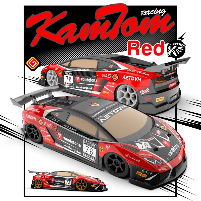 KM18193 1/18 Four-Wheel Racing Drift Car 2.4G Electric Remote Control Car Comes 20km/H Ｈigh-Speed Racing Toy KAMTOM RC Model