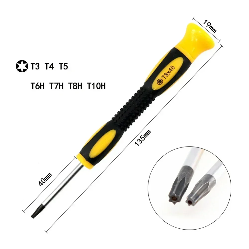 Imagem -04 - Hexágono Torx Chave de Fenda com Buraco Chave de Fenda Bit para Telefone Computador Reparação Ferramenta Mão 1pc t3 t4 T5h T7h