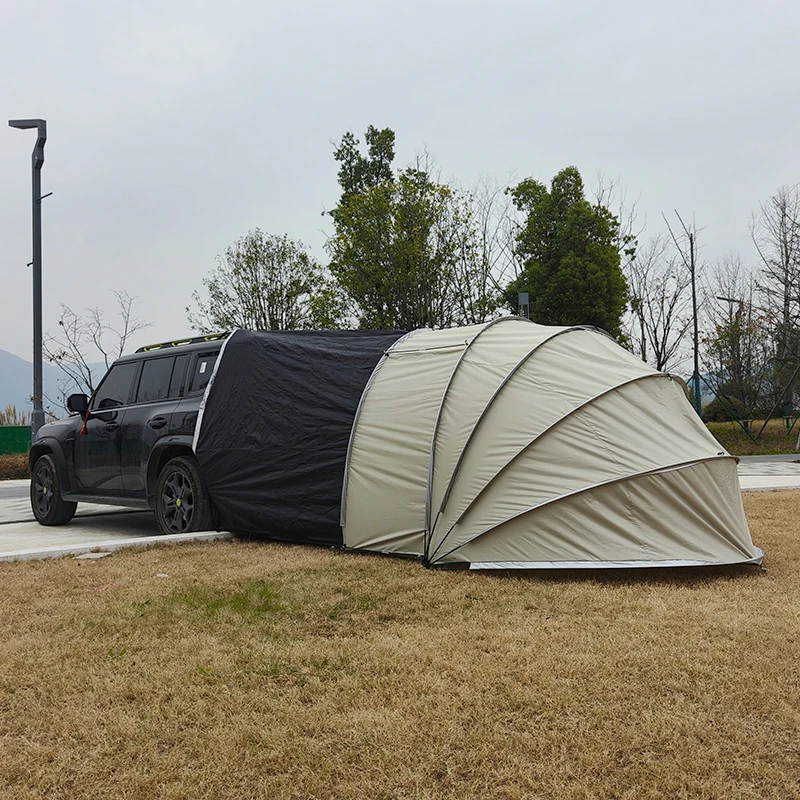 Versatile Car Tail Tent:Luxury Living with a Transparent Shell, Weather-Resistant Car Tent with Zippered Flexibility