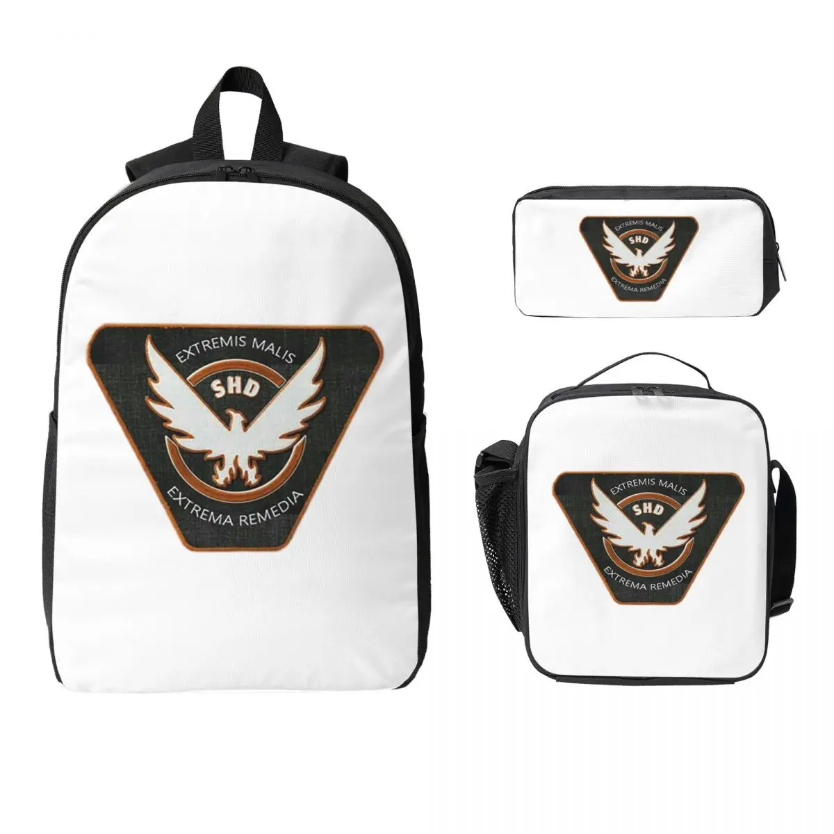 The Division 2 Shd Backpack Student Boys Girls BookBag School Bag Laptop Shoulder Bags 3ps Insulated Lunch Bag Pencil Case