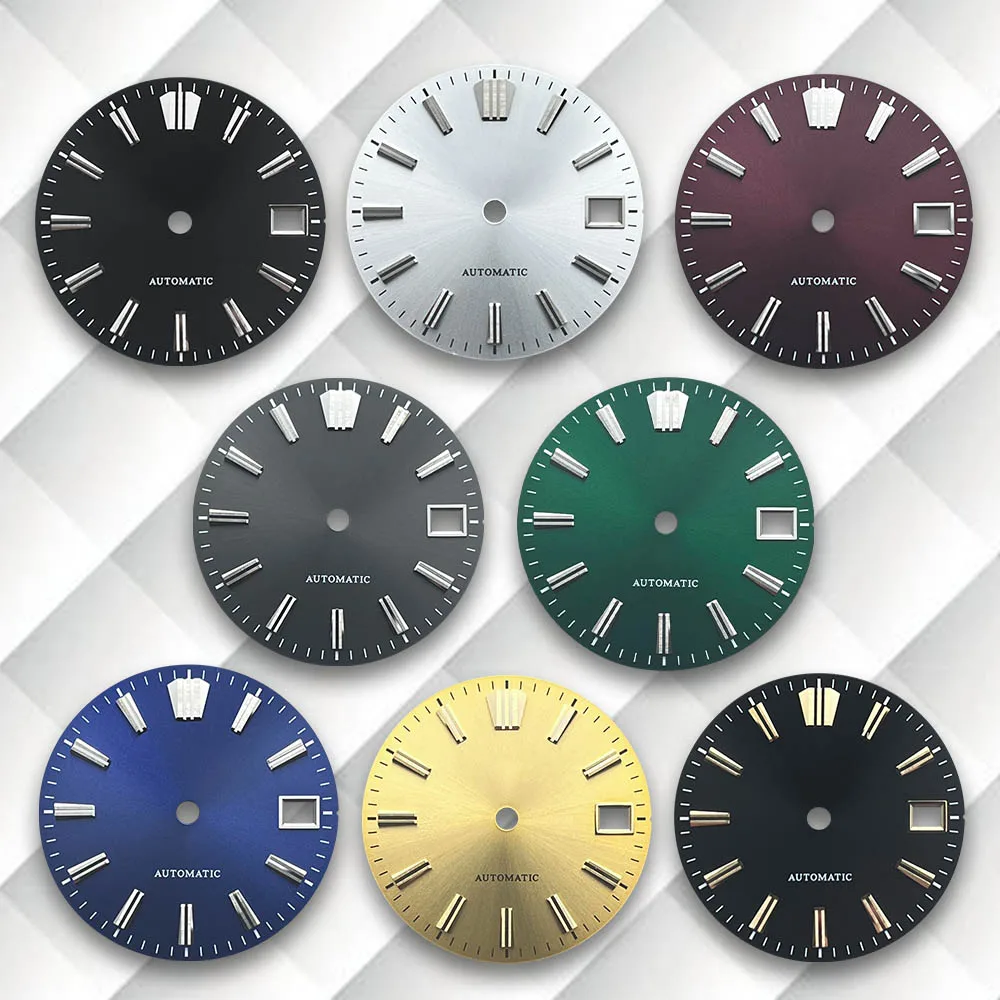 

High Quality 28.5mm S Logo Sunray Dial Fit NH35/NH36/4R/7S Movement No Luminous Watch Modification Accessories