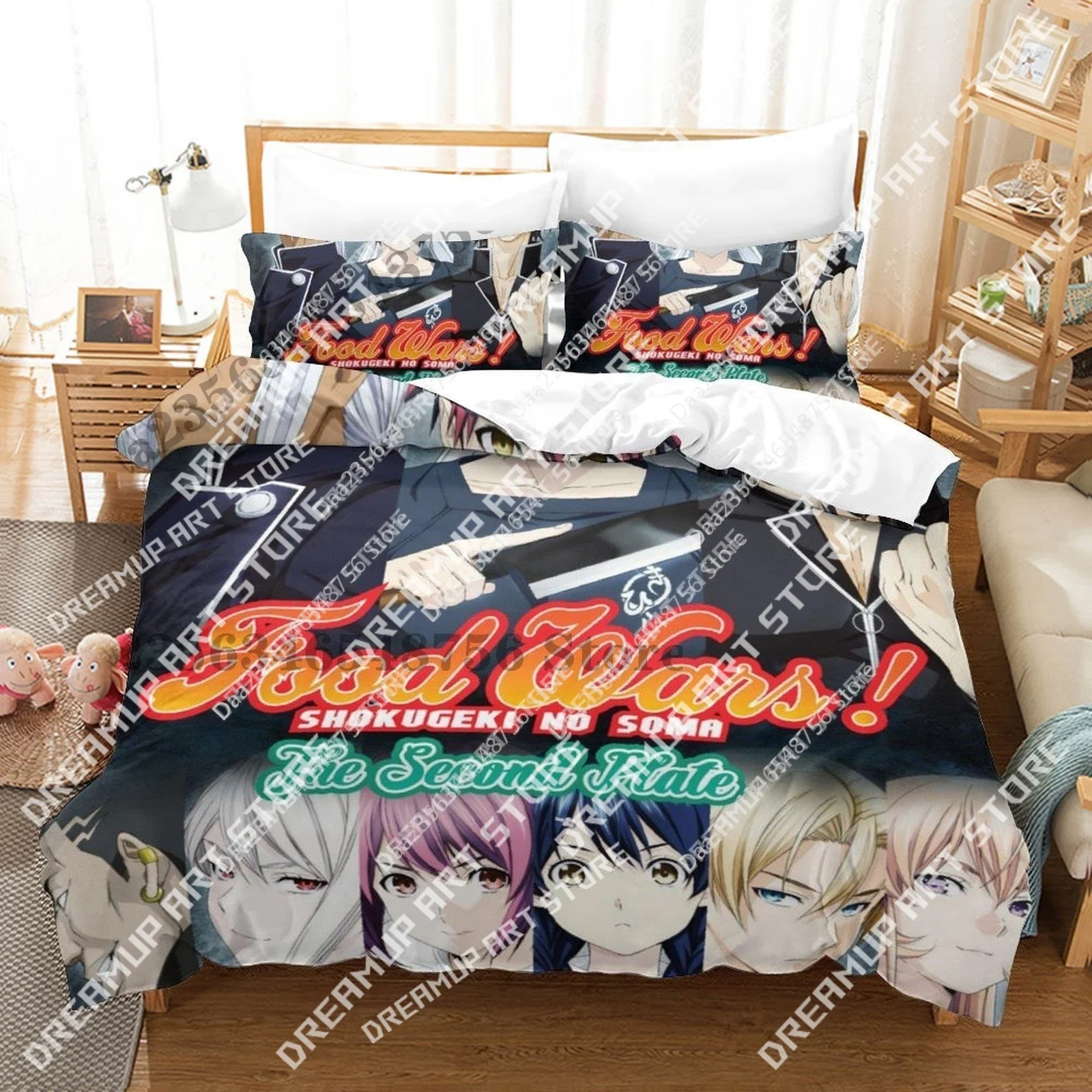 

3D Print Anime Food Wars! Shokugeki no Soma Bedding Set Single Twin Full Queen King Size Bed Set Teenager Bedroom Duvetcover