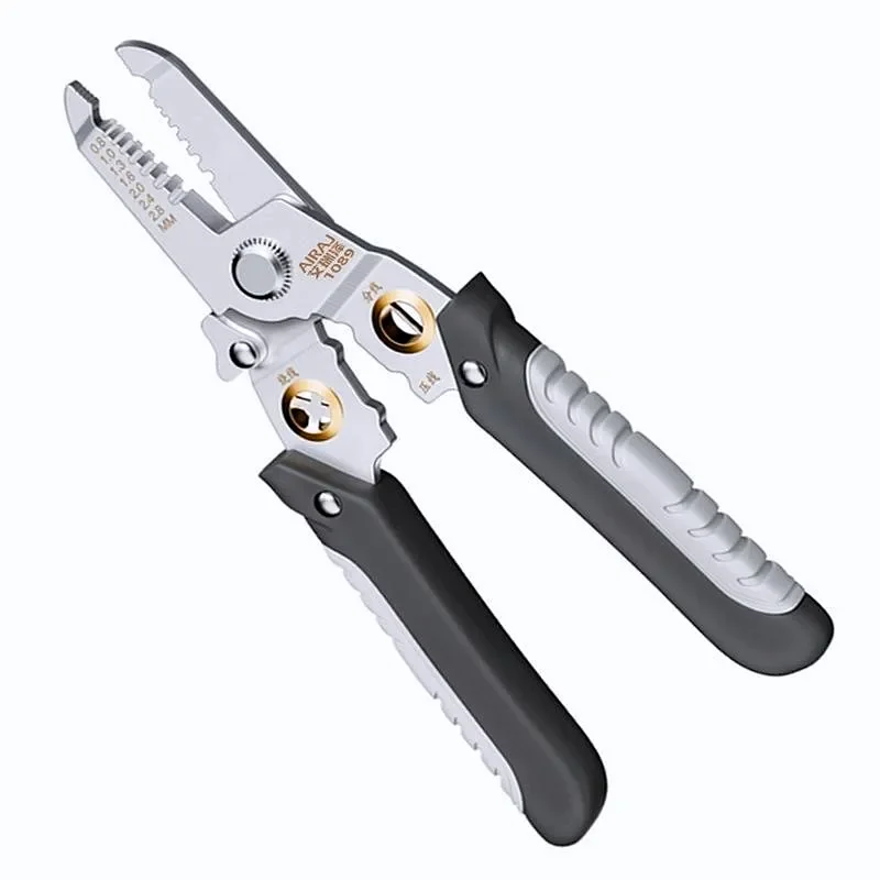 AIRAJ New multifunctional wire stripping pliers, wire pressing pliers, sharp cable scissors, wiring electrician pliers