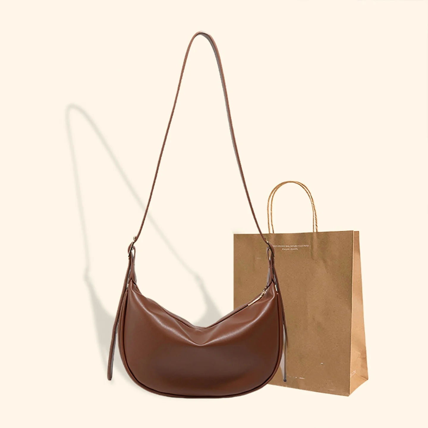 

Retro Commuter Dumpling Bag Women's Faion Casual Versatile Crossbody Bag 2025 New Sle Soft PU Leather Single oulder Strap