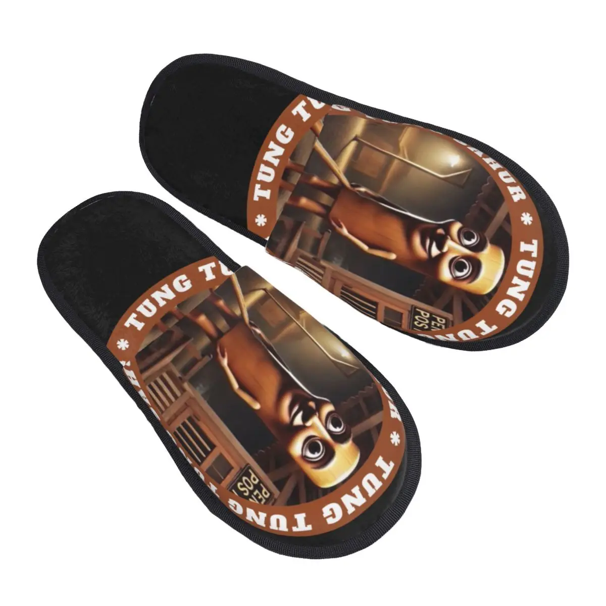 

Tung Tung Tung Sahur забавные мем итальянские гостевые тапочки Brainrot для спальни женские домашние тапочки с принтом на заказ