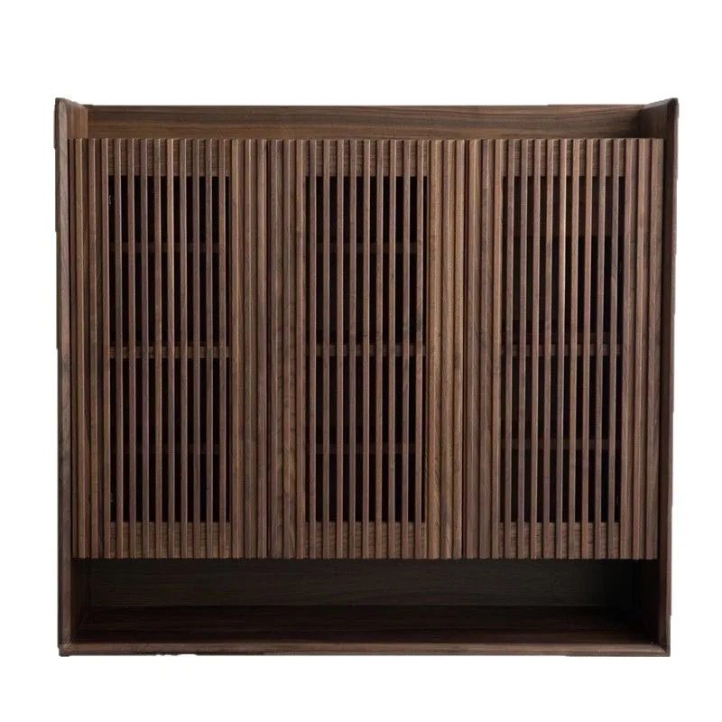 

Walnut color shoe cabinet Cherry wood color shoe Solid wood shoe Foyer