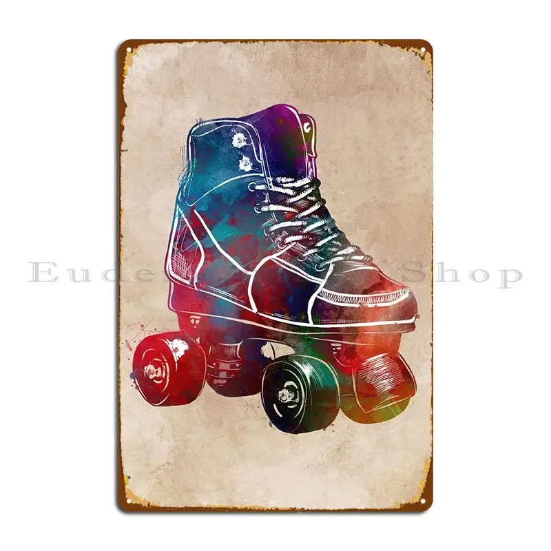 Roller Skates Sport Metal Plaque Poster Club Kitchen Living Room Customize Wall Decor Tin Sign Poster