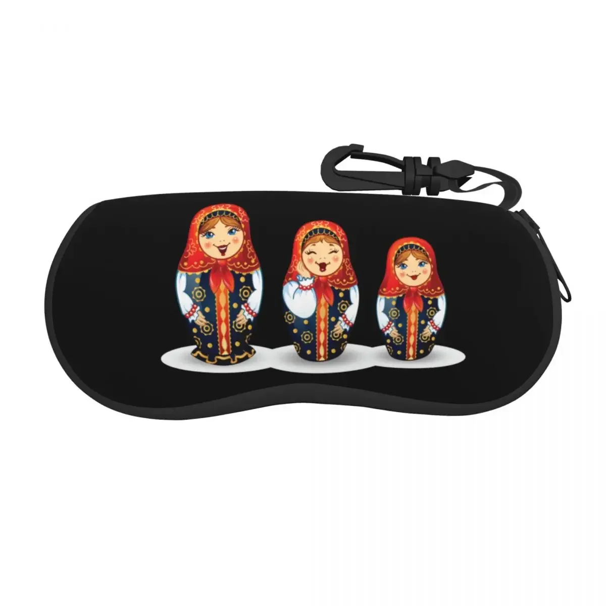 Custom Russian Traditional Art Matryoshka Doll Shell Glasses Case  Travel Nesting Doll Eyeglasses Case Sunglasses Protector Box