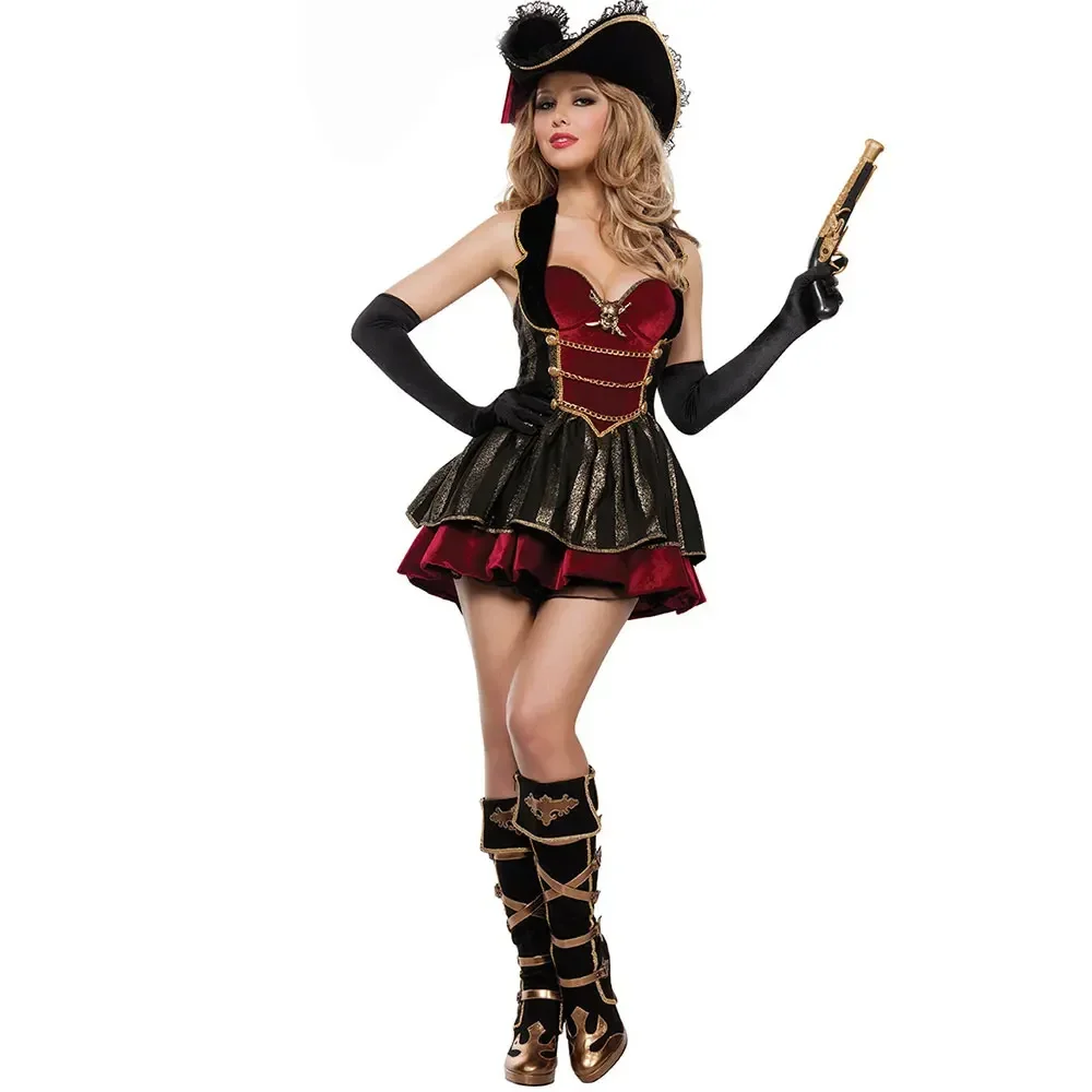 

Women Caribbean Pirate Warrior Costume Halloween Pirate Warrior Uniforms Carnival Party Cosplay Costumes Sexy Outfit Fancy Dress