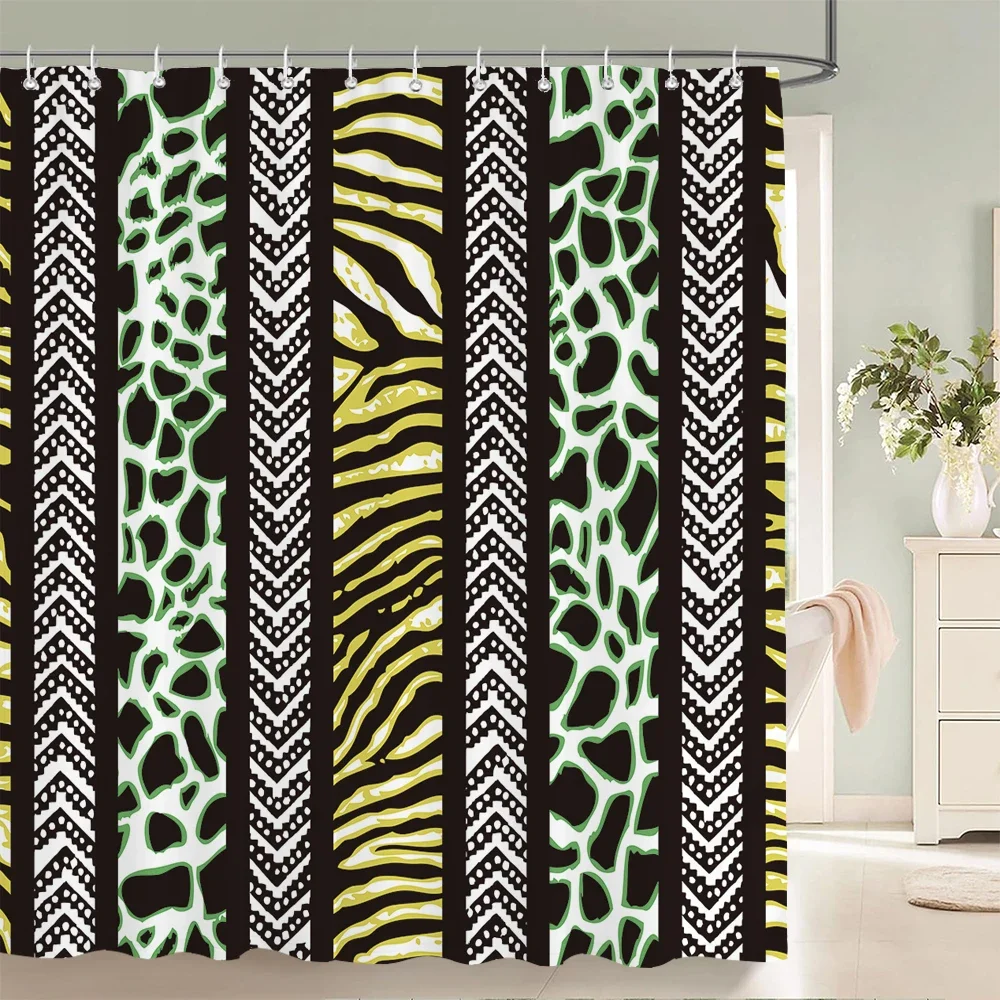1pc Modern pattern,zebra leopard print waterproof polyester shower curtain fabric shower curtain home decoration shower curtain