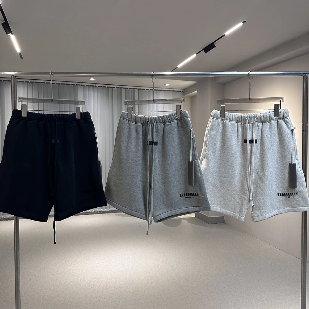 

9th Collection Trendy Brand Summer Shorts Men's Hip hop Streetwear Drawstring Shorts Fashion Cotton Fleece Shorts Unisex