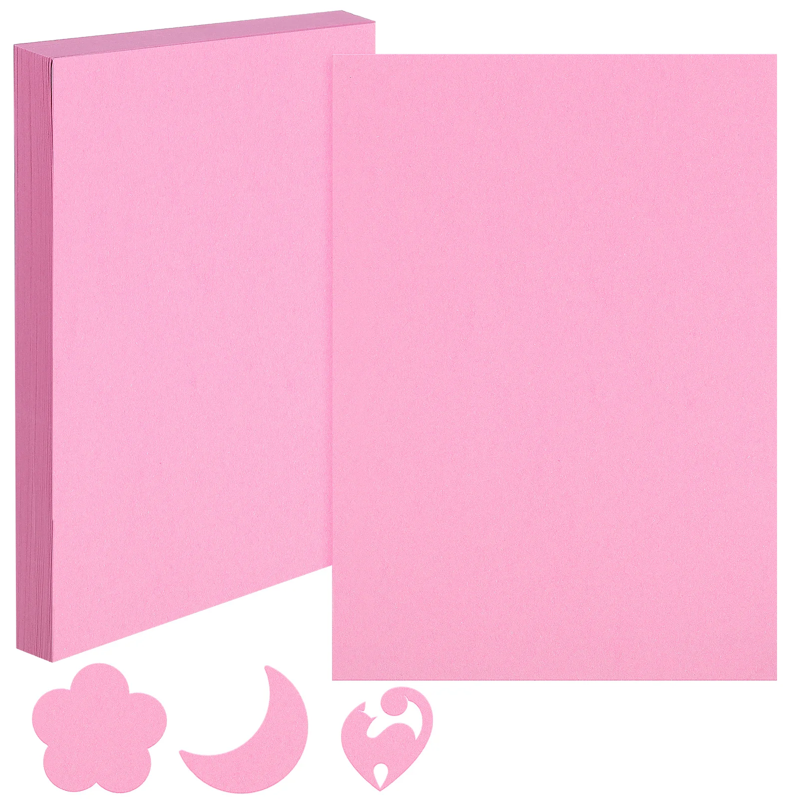 

100 pcs Colored Cardstock A4 Pink Thick Craft Paper For School Projects Art Drawing Cutting Pastel Cardboard Lightweight