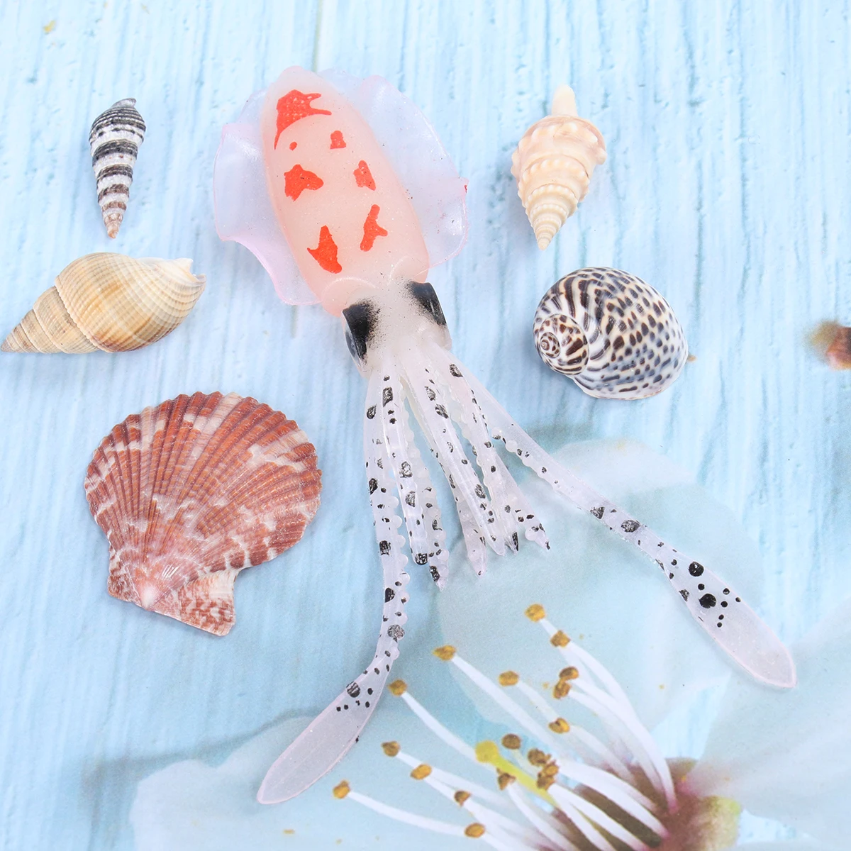 

15CM 14g Thin Fins Octopus Soft Bait Artificial Fishing Lures Glow Squid Shape Deep Sea Baits Reusable Long Lasting Vivid Life