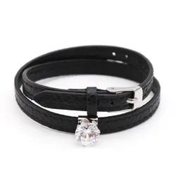 TOTABC Leather Bracelet For Women Simple Shiny Fashion Women Bracelet Female Girls Wrist Jewelry Gifts