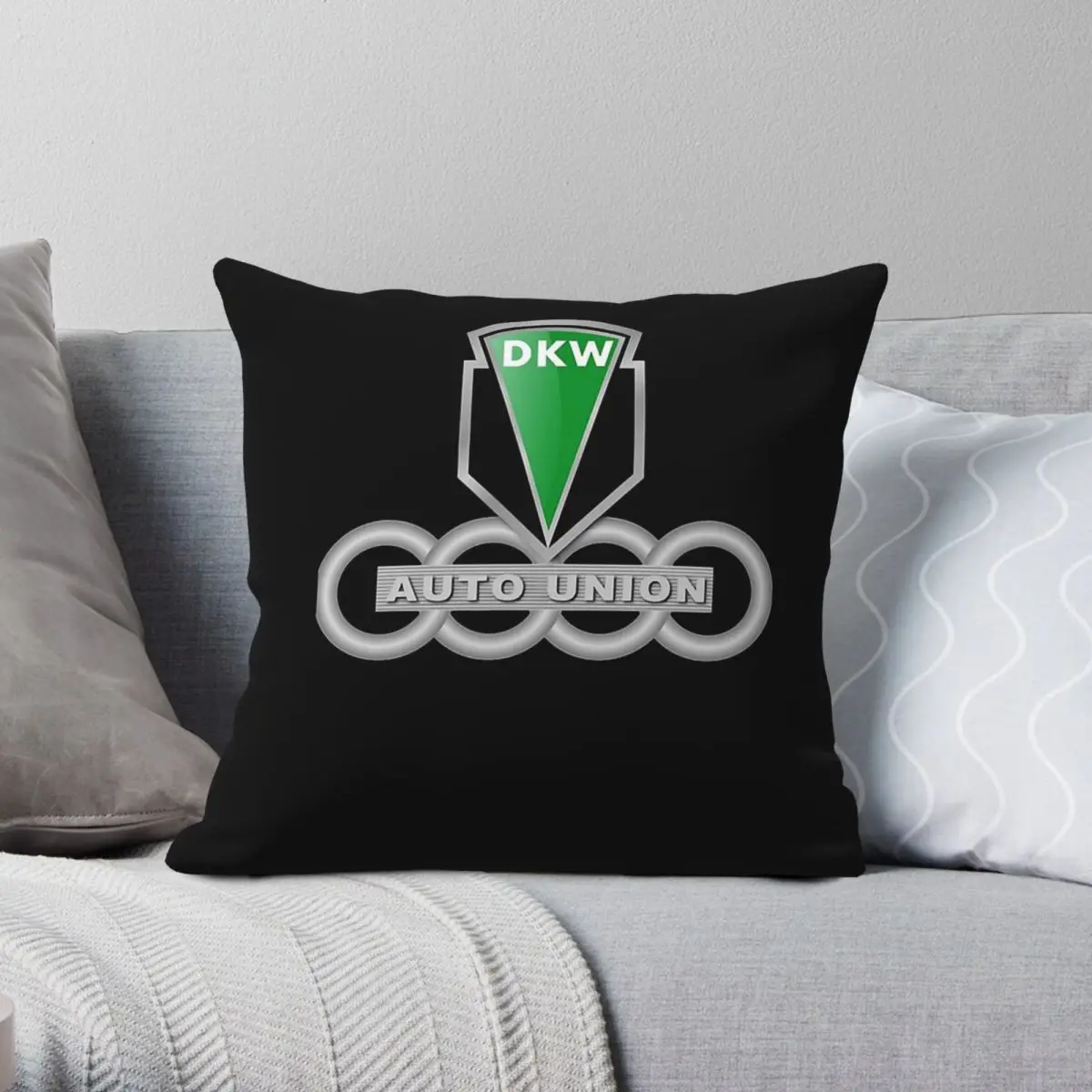 Dkw Auto Union Funda de almohada cuadrada Poliéster Lino Terciopelo Impreso Zip Funda de almohada decorativa Funda de cojín para sofá y asiento