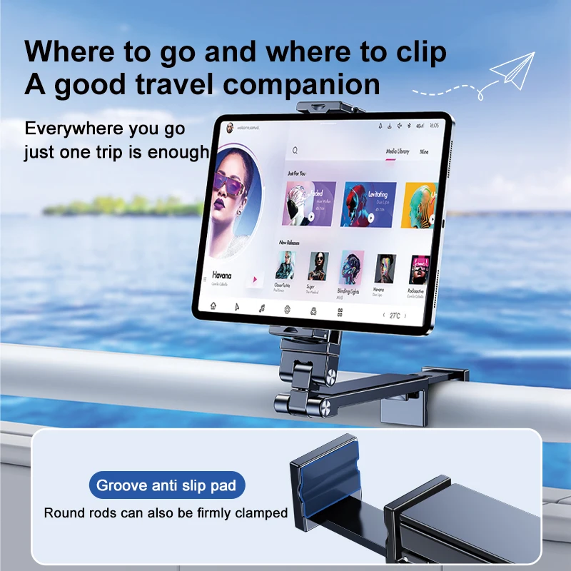 Eary Airplane Travel Essentials Supporto per telefono Visualizzazione a mani libere con doppio 360 multidirezionale °   Dimensioni tascabili con rotazione per volare