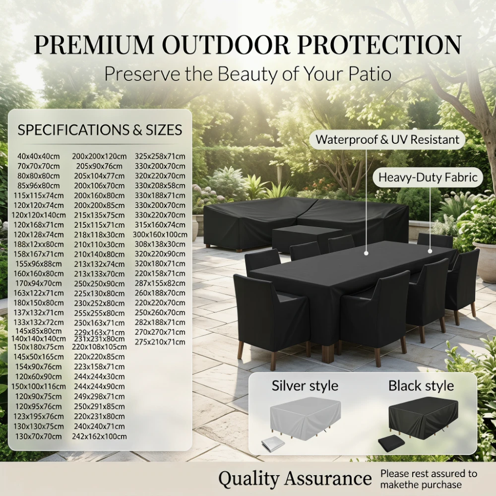 230 Size  Practical Garden Furniture Cover – Waterproof Heavy Duty, Anti-UV & Dustproof, Fits Patio Chair, Sofa and Table