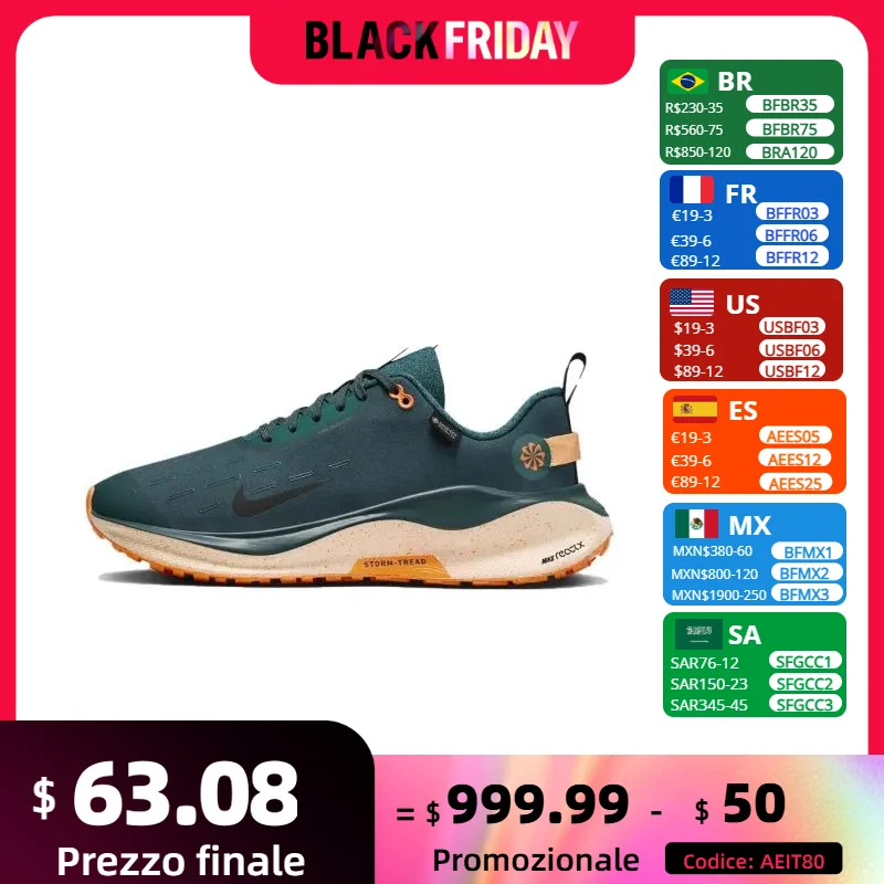 NIKE Original Man sneakers New Arrival REACTX INFINITY RN 4 GTX Low Shock-absorbing and wear-resistant shoe