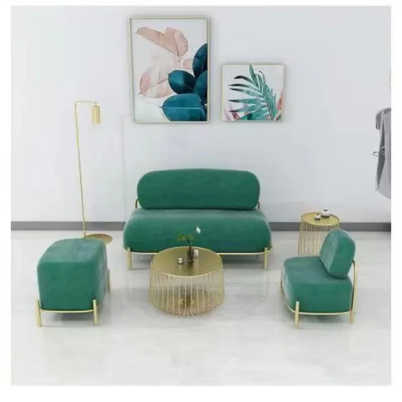 

Nordic Style Back Sofa Chair set for Living Room Creative Fabric Reception Waiting Chair From Solon Store
