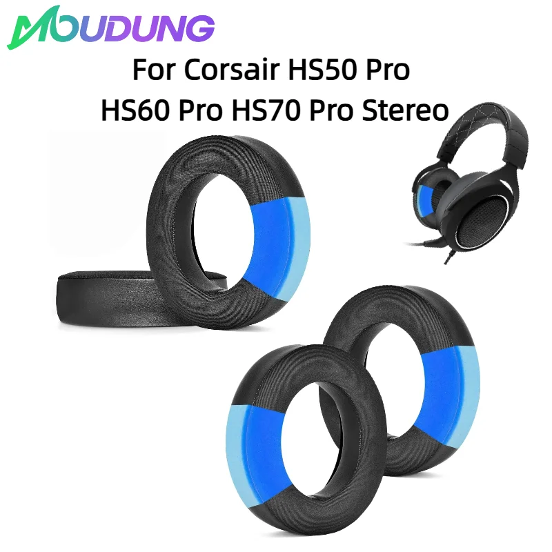 

2pcs/pairs Leather Headphone Foam For Corsair HS50 Pro HS60 Pro HS70 Pro Stereo Ear pads Cushion Replacement Covers Accoriess