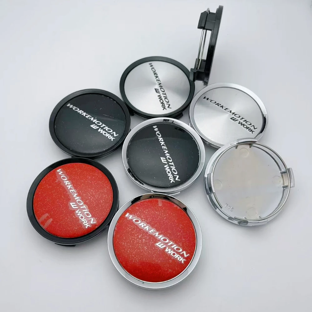 

4pcs 74mm Car Wheel Center Caps With W Work Emotion Logo Emblem Wheel Hubcaps Rims Center Dust Cover Replace Car Accessories