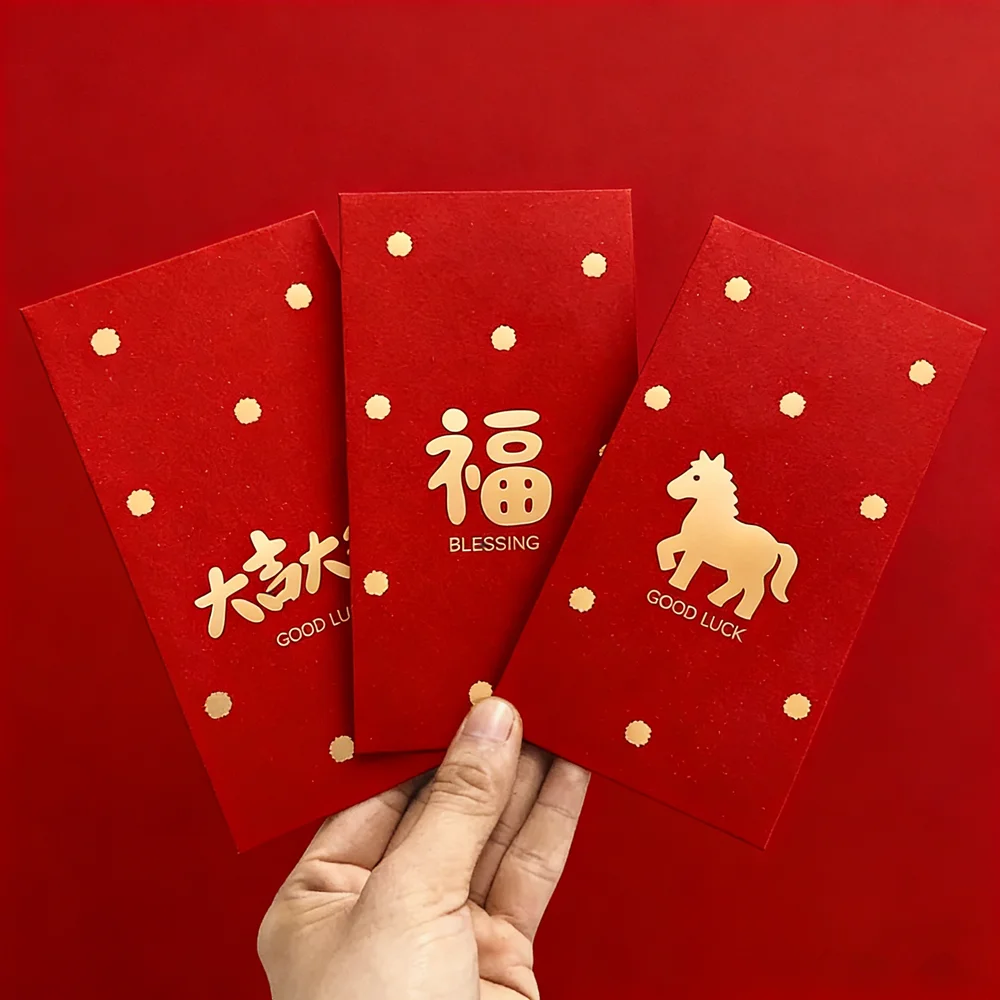 

10pcs Money Envelopes Chinese New Year Hongbao Lucky Money Red Envelopes Red Packet 2026 Year Of Horse