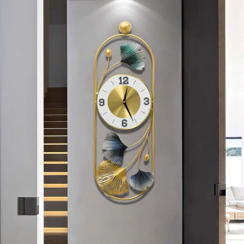 

Living Room Clock Modern Art Round Rectangle Silent Sweep Seconds Wall Clock Home Decoration Quartz Watch Bedroom Decoration