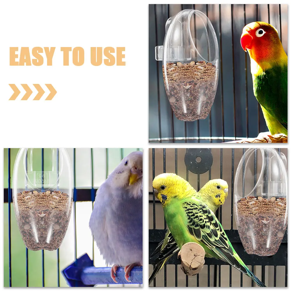 

2 Pcs Bird Feeder Feeders Birdfeeder for Outdoors Hanging Slot Clear Cage Small Parakeet Dispenser