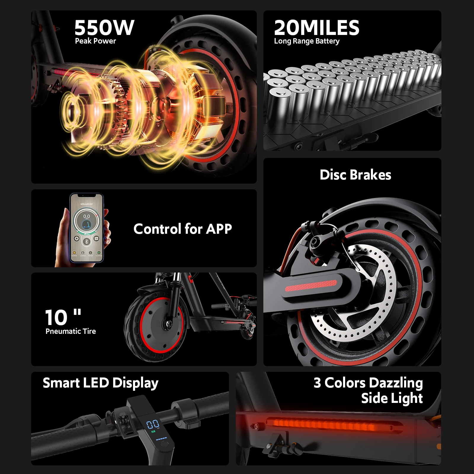 Electric Scooters for Adults with Smart App Control, 10