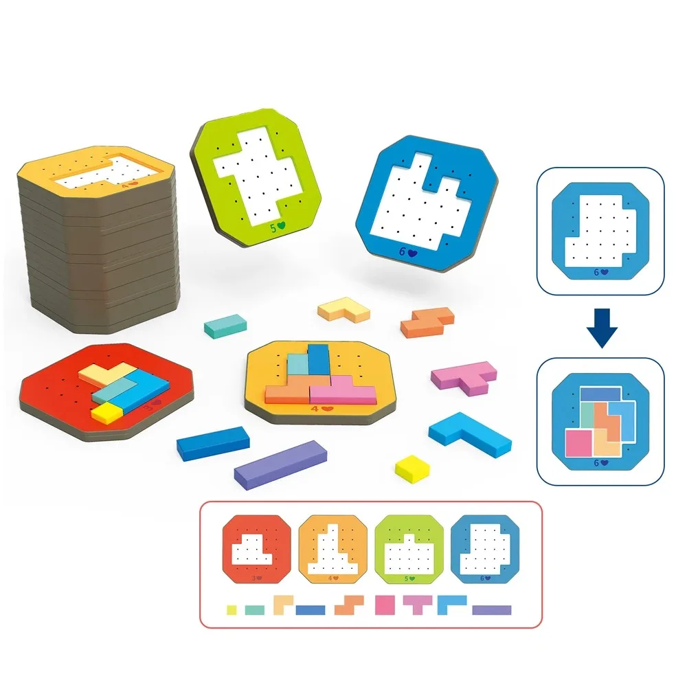 ; Bambini Tangram Jigsaw PuzzleToy Geometria Colorata Gioco di pensiero logico Educazione Montessori Giocattolo matematico per bambini Allenamento del cervello