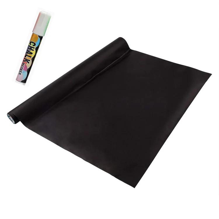 Reusable Self Adhesive Black Vinyl Sticker Wallpaper Roll 164ft Long With Free Marker