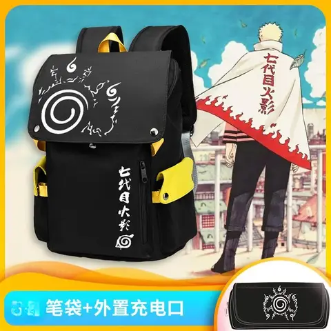Cartoon anime Naruto Uzumaki Akatsuki backpack middle school boys girls student pupil schoolbag Leisure minimalist computer bag