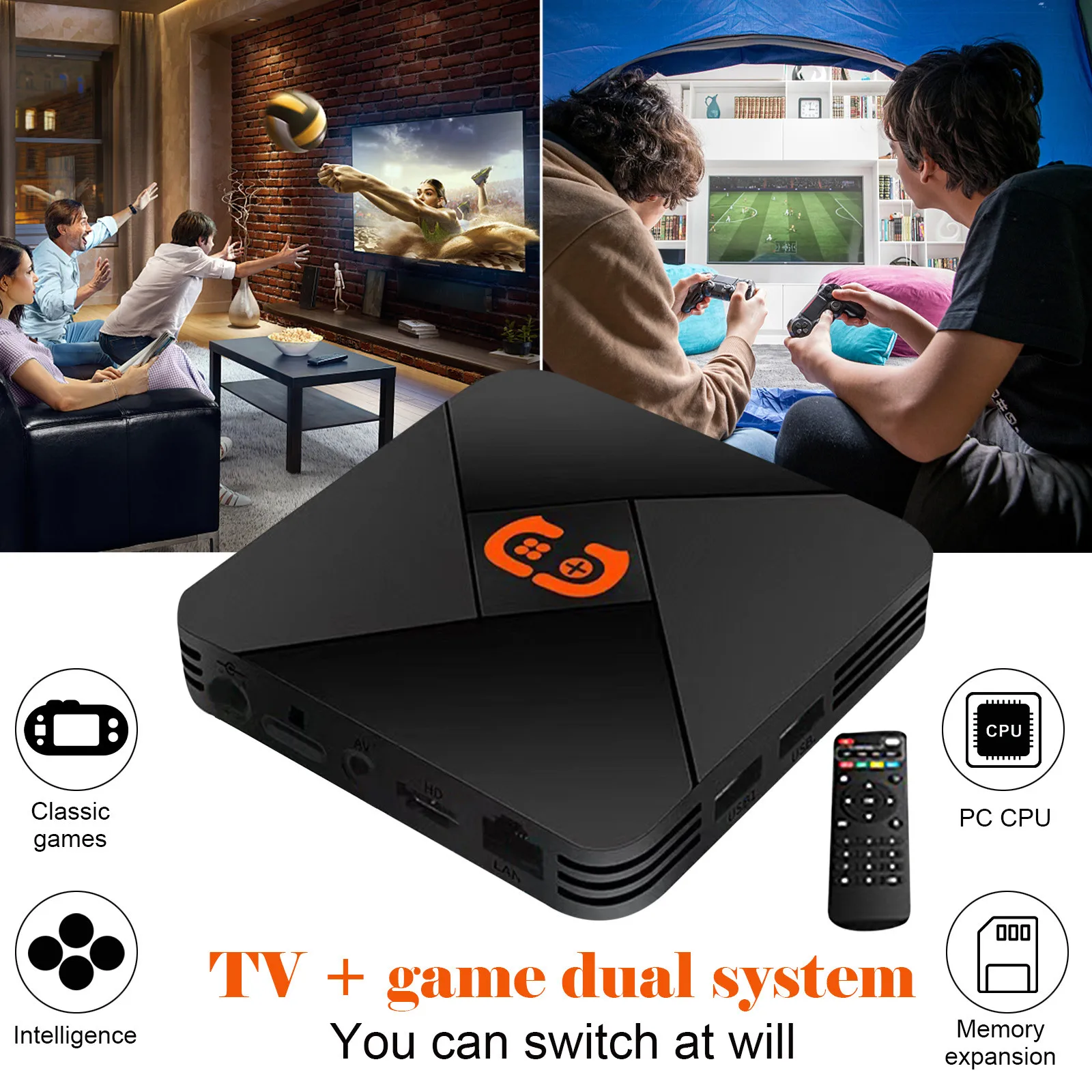 Game Box 5600+ Games Retro TV Box G5 S905X WiFi 4K HD Super Console 30+ Emulator Video Console Game Player For PS1/Naomi/DC