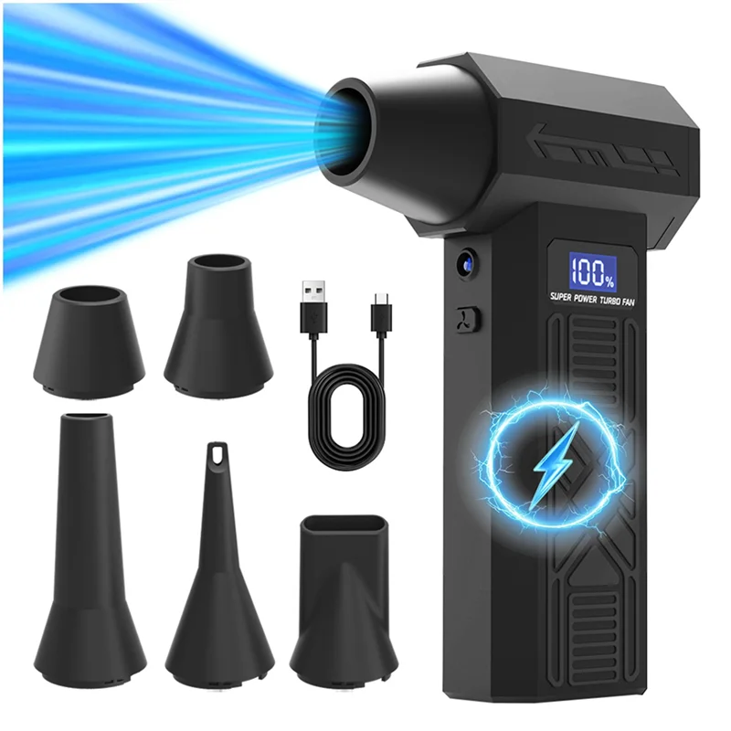 

-CLOS P80 Turbo Fan 120000RPM Portable Cleaning Blower Tool Electric Air Duster Charging 4 Gears Speed Adjustment