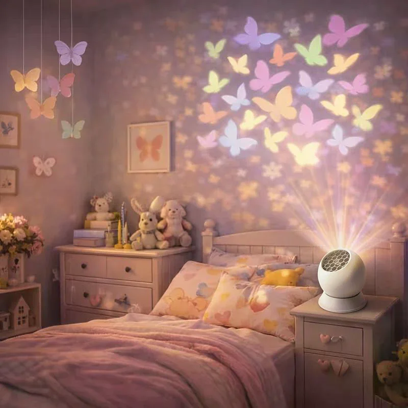 LED Projector Light With Vivid Colorful Projection Perfect For Bedroom Living Room Party Home Decoration Butterfly