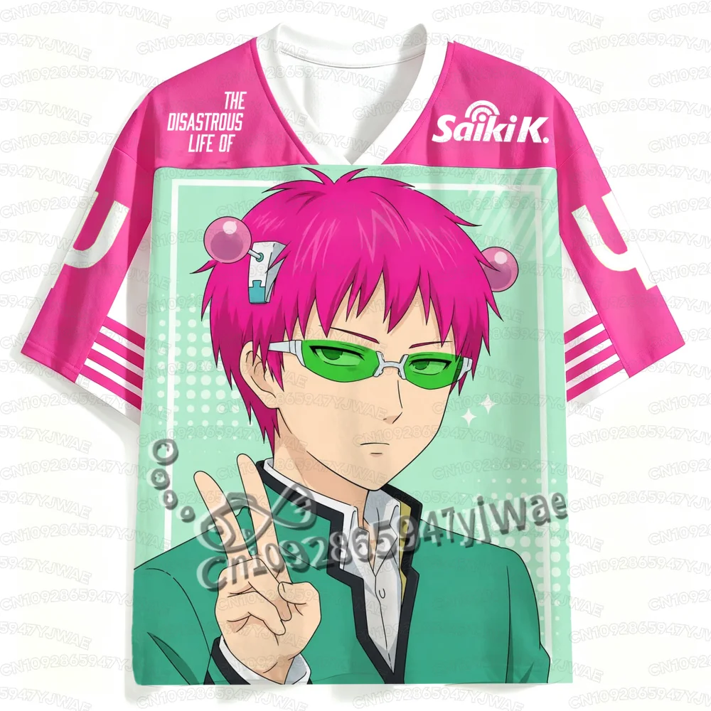 2026 Neues Sommer-Saiki-Trikot, heißes Anime-Fan-Trikot für Damen und Herren, Fußballshirt, Sport-T-Shirt mit kurzen Ärmeln, lässiges Paar-T-Shirt, Oberteile – Detail 3