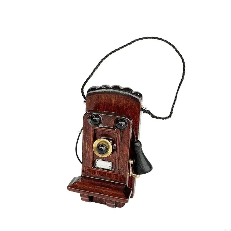 Delicado accesorio decorativo en miniatura para teléfono muñeca antiguo a escala 1/12, regalo para coleccionistas y