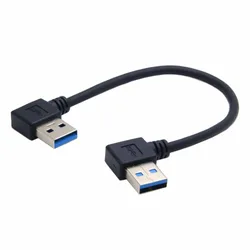 New USB 3.0 Type A Male 90 Degree Left Angled to USB 3.0 A Type Right Angled Extension Cable