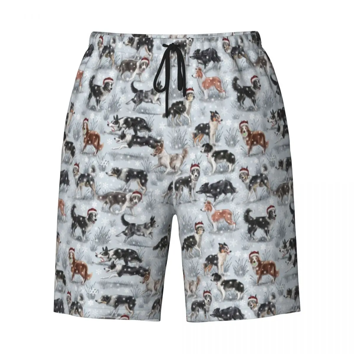 Niedliche Weihnachten Grenze Collie Hund Männer Badehose Bade bekleidung schnell trocknen Strand Board Shorts Haustier Tier schwimmen Boards horts