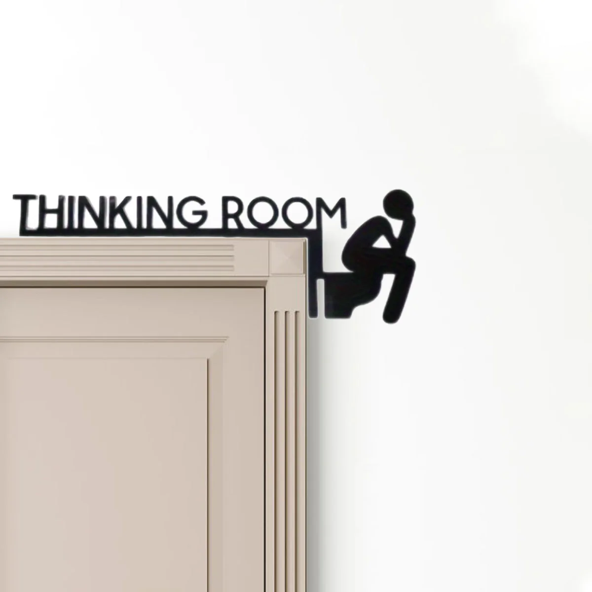 Modern Metal Toilet Door Sign Thinking Room Wall Mount Sculpture A Unique Addition To Home Decor Room Decoration